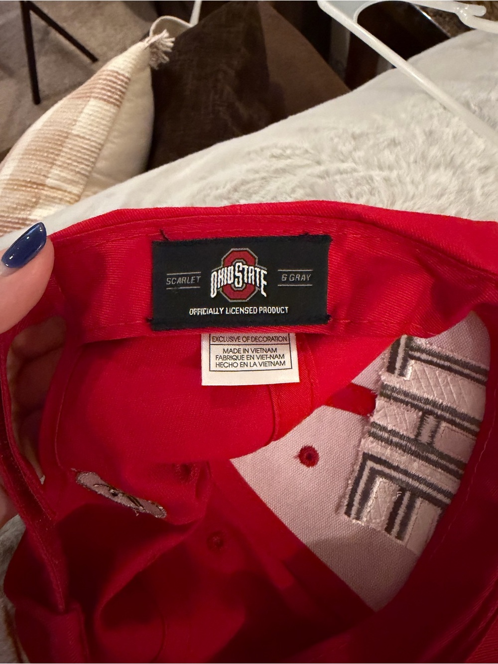 Red Ohio State 'THE' Embroidered Baseball Cap - Picture 3 of 3